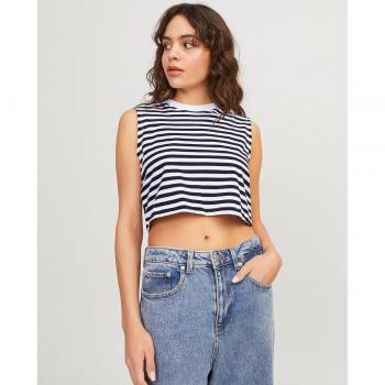 Camiseta crop de rayas para mujer