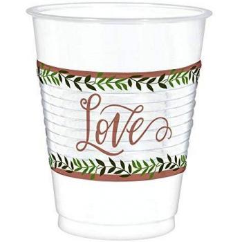 Amscan International 420156 Vajilla de papel y plástico, vasos Pl Lv y hojas