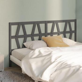 Cabecero para cama gris 206x4x100cm madera maciza de pino