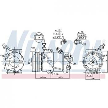 Compresor de aire acondicionado NISSENS 890564, sistema de aire acondicionado