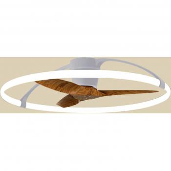Ventilador de Techo LED Mantra Nepal con Control por App, Color Plata/Nogal, Diámetro 104 cm