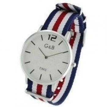 Set G&B reloj+ 4 correas textil RGB 43603