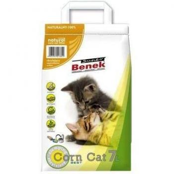 Arena para gatos Super Benek Corn Cat Natural - 25 l (15,7 kg aprox.)
