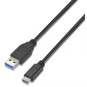 Nanocable 10.01.4001 - Cable USB 3.1 Gen2, Tipo C a USB A, Macho-Macho, Velocidad de Transferencia hasta 10Gbps y Carga de 3A, Negro, 1 Metro