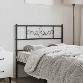 Cabecero de metal negro de 100 cm con diseño moderno, estructura resistente, acabado en pintura negra mate y fácil instalación
