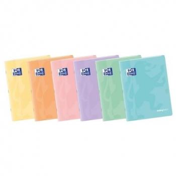 Cuaderno Oxford grapado A4 cuadros 4x4 con solapas pastel