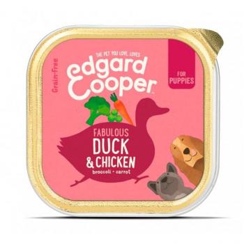 Edgard & Cooper Puppy Comida Húmeda Sin Cereales Pollo y Pato 150g Tarrina