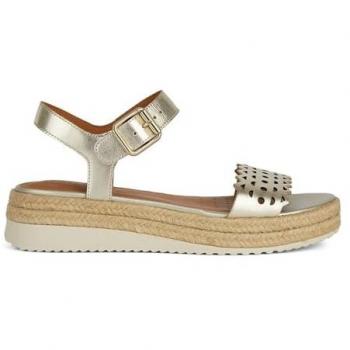 Sandalias de cuña para mujer Geox D Eolie A en dorado claro, talla 36.5 EU