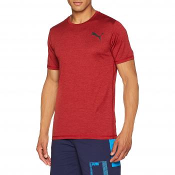 PUMA Essential Puretech Heather T Camiseta, Hombre, Rojo
