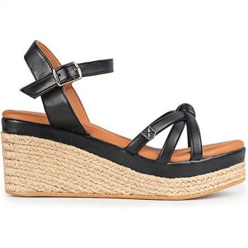 Sandalias de cuña de mujer Popa Tampa Manchester Negro