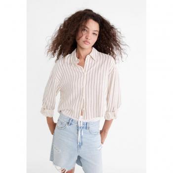 Stone XL Short Linen Blend Shirt