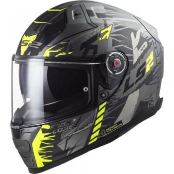 Casco LS2 FF811 Vector II Techbot titanio mate H-V / amarillo - Motopasión Store