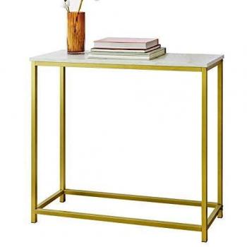 Mesa de Consola SoBuy FSB29-G Oro, 80 x 75 x 30 cm, forma rectangular
