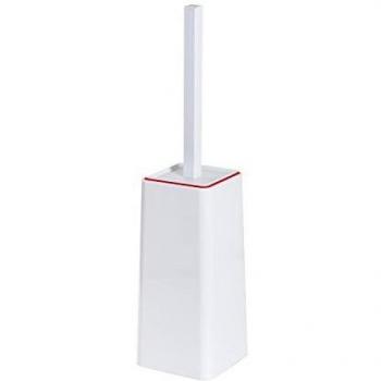 Escobillero Moderno de Baño Blanco y Rojo Modelo Keope
