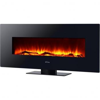 Chimenea Eléctrica Panorámica de Cristal Templado Negro Purline CHE-515