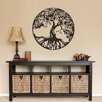 Naturaleza Antigua Celtic Árbol de la vida adhesivo para pared Decor árbol pared gráfica dormitorio vinilo, vinilo, marrón oscuro, 28h x28w