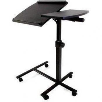 Lavolta Table Desk para Proyector Soporte con El soporte de ratón - Ajustable Tapa con Angulo Giratorio - Altura Regulable - Marco de Metal - Se Mueve a su Alrededor Fácilmente en sus Ruedas