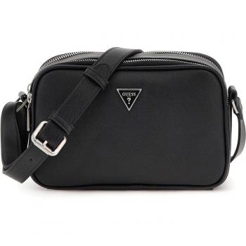Guess Certosa Saffiano Eco Mini Crossbody Bag - Black