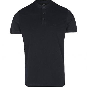 Armani Exchange Men's Navy Blue Polo Shirt with Stand Collar, Size S