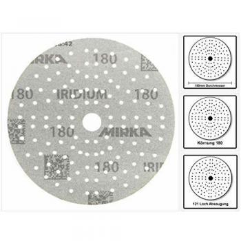 Disco de desbaste adhesivo Mirka Iridium 150mm K.180 para metal, laca y madera (100 unidades)