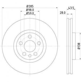 HELLA 8DD 355 108-761 Disco de freno - 54150