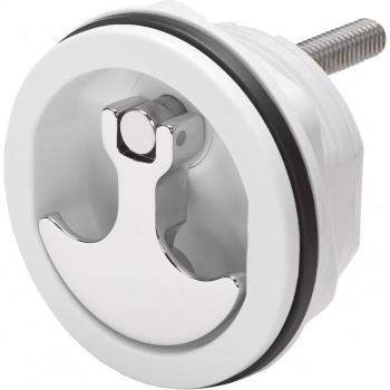 Whitecap 3 Non-Locking Compression Handle, Chrome-Plated Zamac/White Nylon