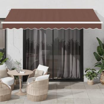 Toldo retráctil automático marrón 350x250 cm vidaXL