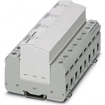 Descargador de Sobretensiones Phoenix FLT-SEC-P-T1-3S-350/25-FM, Protección contra Rayos, 25 kA, Tipo 1, para Armarios de Distribución