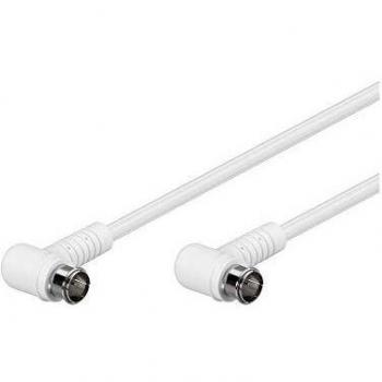 Cable SAT coaxial 3.5m, F-F Macho, 80 dB, doble apantallado, ángulo de 90 grados