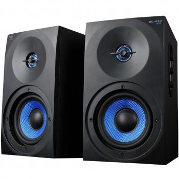 Woxter Dynamic Line DL-410 FX- Altavoces gaming estéreo 2.0 Autoamplificados con 150W, Madera, Woofer de 4 pulgadas, 2 Tweeter, 3.5 mm, RCA, Control volumen, agudos, graves, Bookself Speakers, Negro