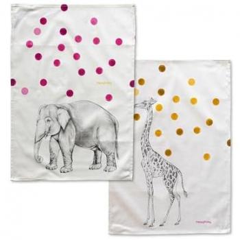Paño de Cocina HappyFriday Savanna Multicolor 70 x 50 cm (2 Unidades) - 100% Algodón, Alta Calidad