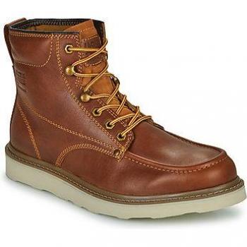 Jack & Jones Men's Moc Leather Lace-Up Boots, Brown, Size 8 US