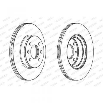 Disco de freno ventilado FERODO DDF1636C delantero, 2 piezas, Ø256mm, altura 48mm, espesor 19mm