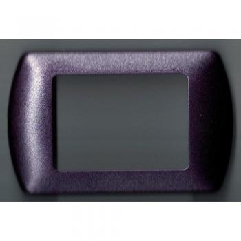 Placas ABS Compatibles para Tapa de Enchufe Master Modo Colorra - Púrpura Metálico - 3 Foros
