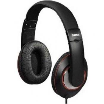 Hama 122743 Audio Auriculares TV HK6103 Negro con Contorno Rojo, 23 x 18,5 x 10 cm