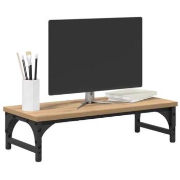 Soporte para monitor de roble artesanal 55 x 23 x 14 cm madera engineered