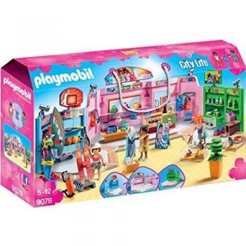 PLAYMOBIL- Paseo Comercial con 3 Tiendas, Multicolor, única