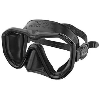 Máscara de Buceo SEAC Appeal A. Black, Lente única, Made in Italy, Hebilla 3D en la Falda, Color Negro, Diseño Narrow