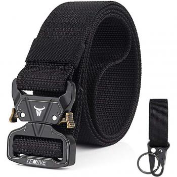 TENINE Cinturón Táctico, Cinturón Militar de Nailon de 1.5 Pulgadas Táctico Resistente con Correa de Metal de Liberación Rápida para Equipo EDC Molle Táctica Cinturón