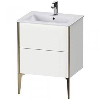 Módulo de lavabo Duravit XViu 61x59,4x48 cm, eiche oscuro cepillado, 2 cajones, vertical, negro mate