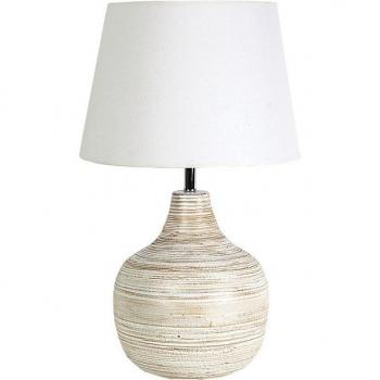 Lámpara de mesa STYLE HOME Bambú con pantalla, color beige, dimensiones 36 x 60 x 36 cm