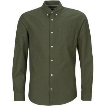 Jack & Jones Men's Slim Fit Long Sleeve Oxford Shirt in Forest Green