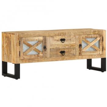 Mueble para TV de madera maciza de mango rugosa 110x30x45 cm Vidaxl Marrón