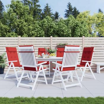 Highback Chair Cushions Set of 6 Red Oxford Fabric