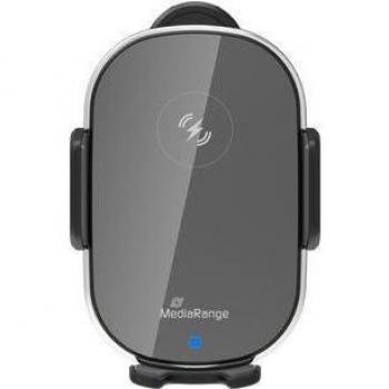 Cargador Inalámbrico Rápido 15W para Auto con Soporte de Ventilación, Negro - MediaRange MRMA117