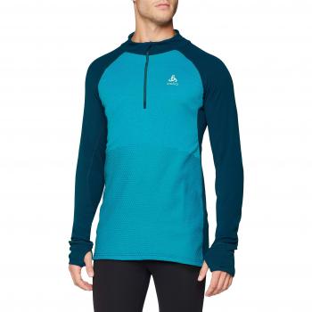 Odlo SUW Top Turtle Neck 1/2 Zip L/S Active Unterhemd, otoño/Invierno, Hombre, Color Poseidon - Blue Jewel, tamaño Extra-Large