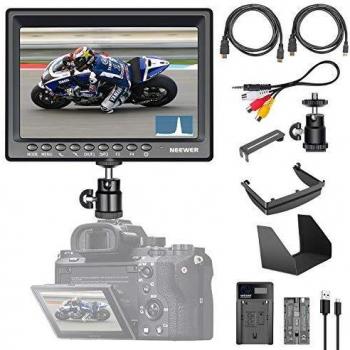 NEEWER F200 Monitor de Campo de Cámara de 7 Pulgadas HD Asistente de Video Delgado IPS 1920x1200 4K Entrada HDMI 1080p con Histograma, Asistencia de Enfoque, Exposición, Batería de Li-ion/Cargador USB