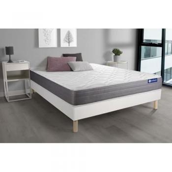 Pack Somier blanco + Colchón de espuma viscoelástica 150 x 190 cm con 5 zonas de confort