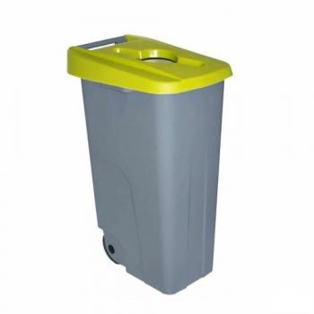 Cubo de Basura Amarillo con Ruedas Denox 110 L 58 x 41 x 89 cm