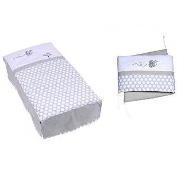 Alondra 9L2G-081 - Set edredón y protector, cuna de 70 x 140 cm, 2 piezas, color gris suave